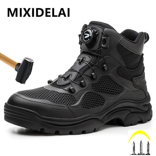 High-Top Work Boots Steel Toe