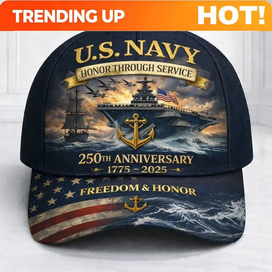 Custom U.S. Navy 250Th Anniversary Baseball Cap