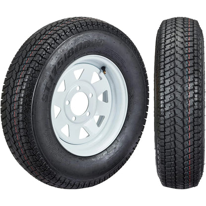2-Pack Trailer Tires On Rim ST175/80D13 175 80 13 Load Range C 5-Lug White Spoke
