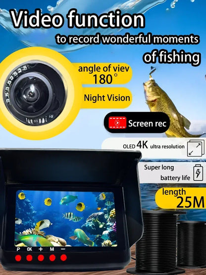 4K Camera Kit  5'' HD Display Underwater Fishing Camera
