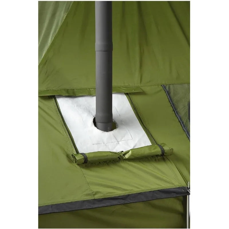 Outdoor Wood Burning Stove, Portable with Chimney Pipe for Cooking
