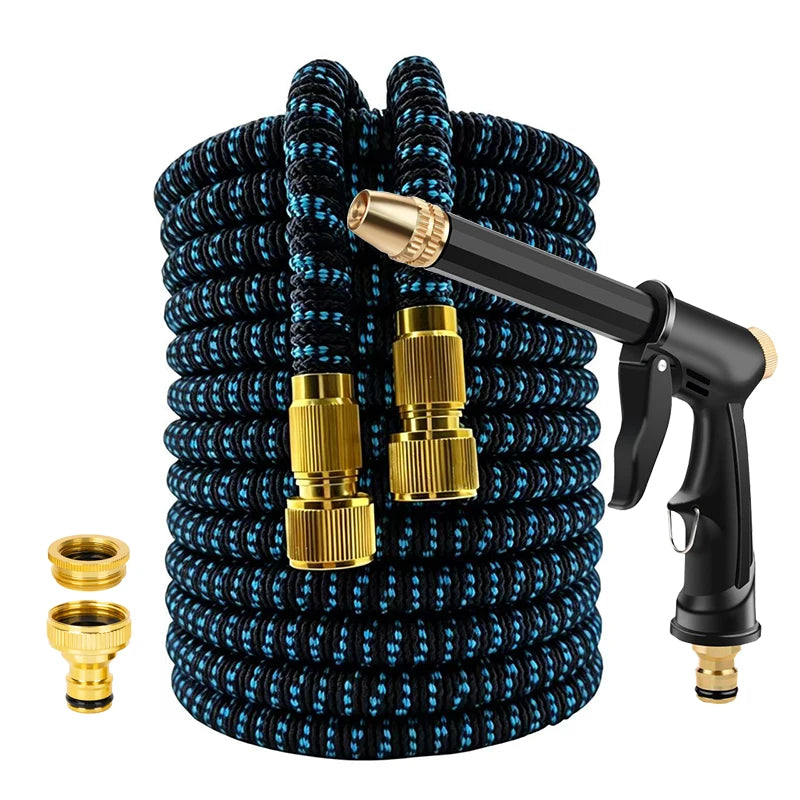25FT-100FT Expandable Magic Hose High Pressure Car Wash Hose With Spray Gun Set Outdoor Watering Irrigation Tool Garden Hose