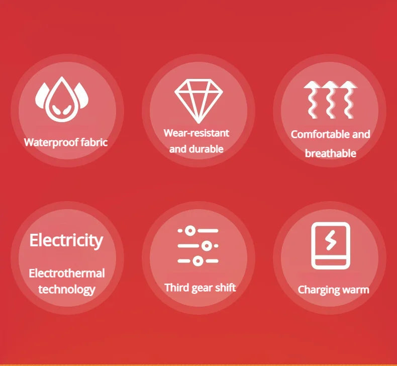 Rechargeable Heated Gloves With Touch screen
