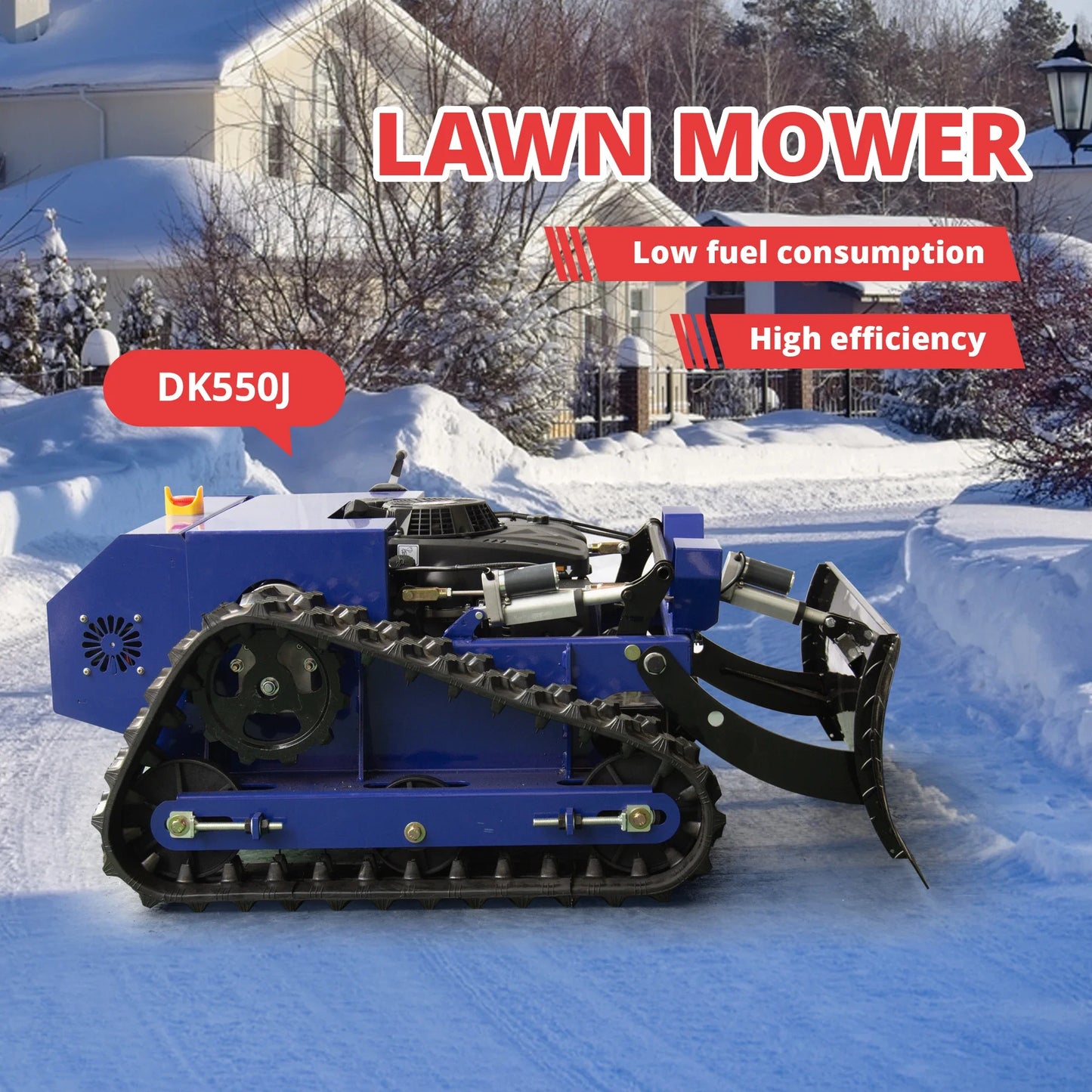 2-in-1 Lawn Mower with Snow Shovel Attachment with Remote Control