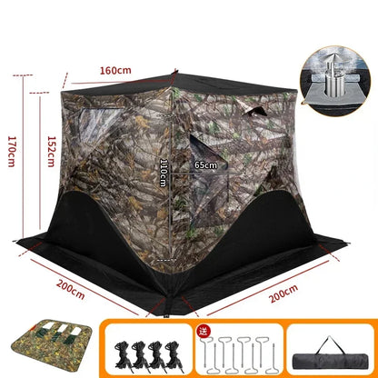 YOUSKY Outdoor Ice Fishing Tent 3-4 Person with Chimney Vent