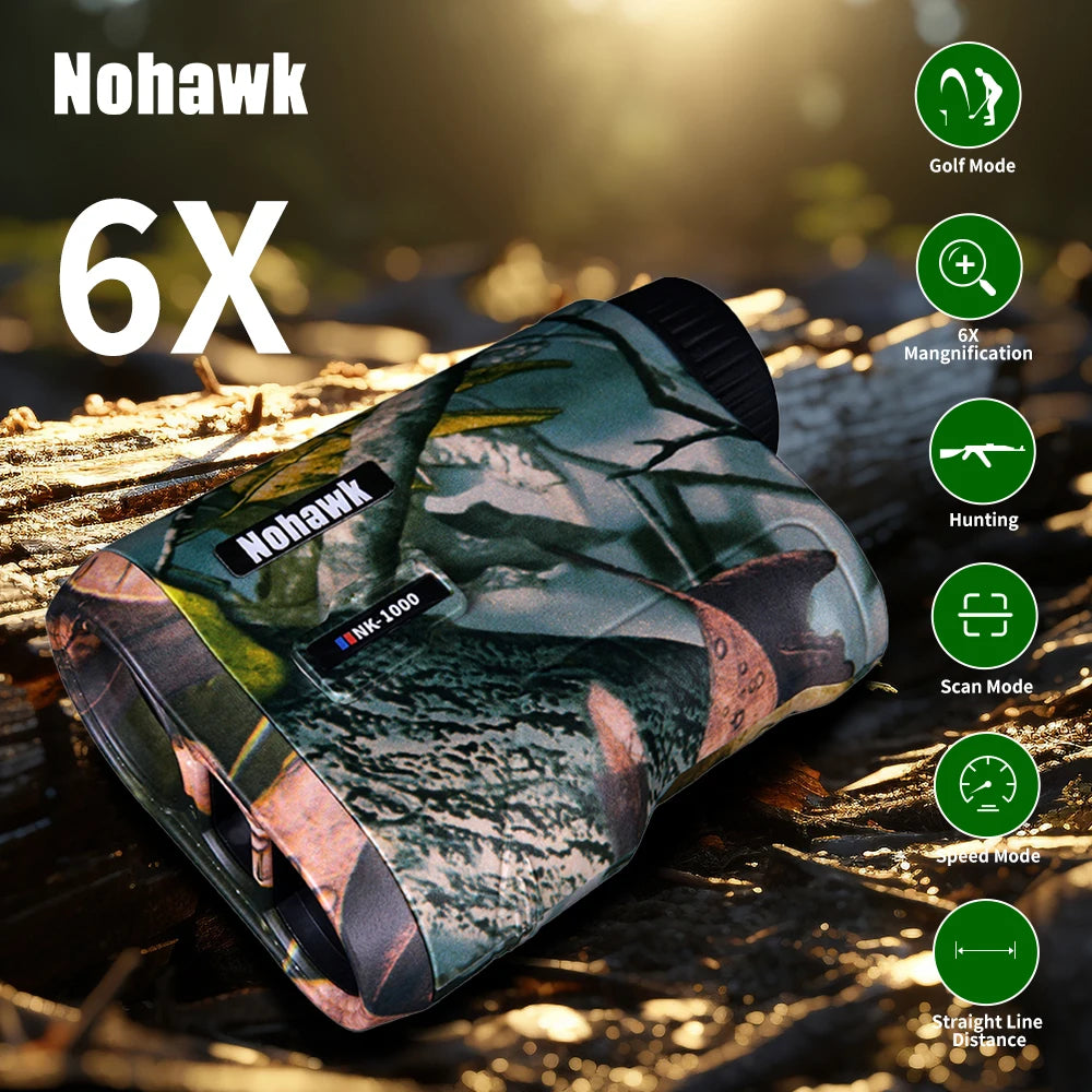 NOHAWK Hunting Rangefinder, 1000M/Yds,  6x Magnification