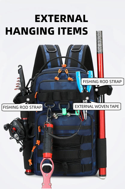 Fishing Lure Backpack with Rod Holder