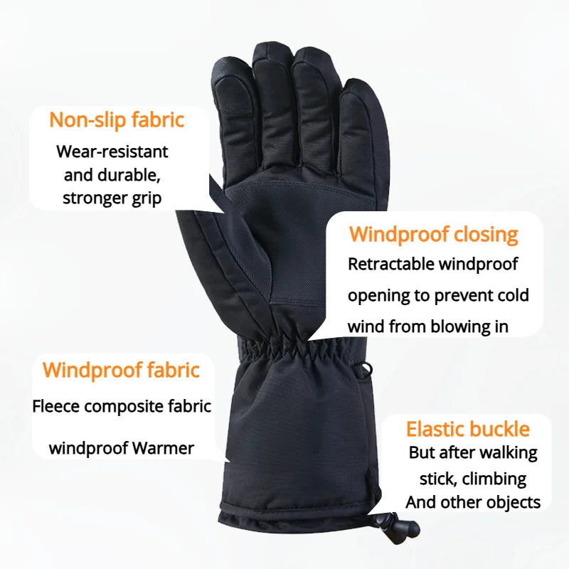 Rechargeable Heated Gloves With Touch screen