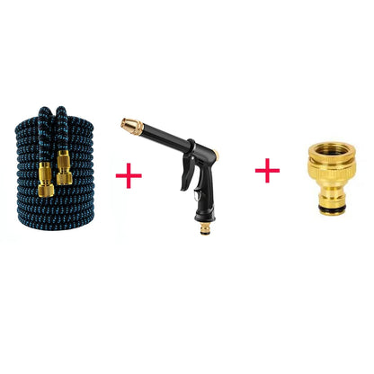 25FT-100FT Expandable Magic Hose High Pressure Car Wash Hose With Spray Gun Set Outdoor Watering Irrigation Tool Garden Hose