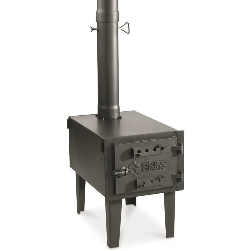 Outdoor Wood Burning Stove, Portable with Chimney Pipe for Cooking
