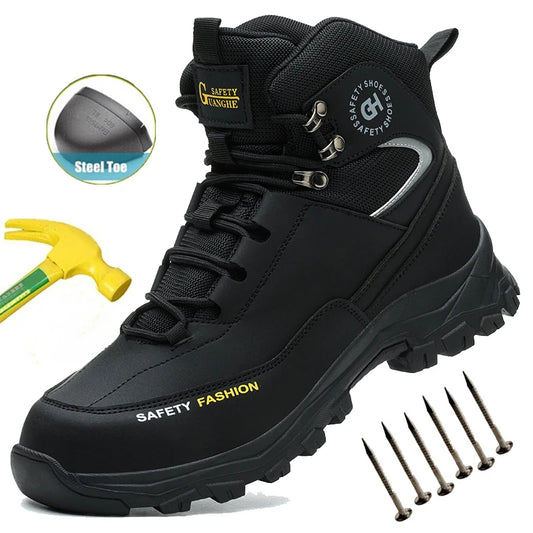 Waterproof Work Boots Men's Safety Steel Toe