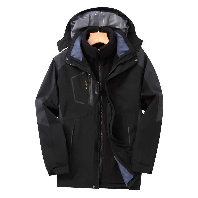 3in1 Men Mountaineering Jacket Windproof Waterproof
