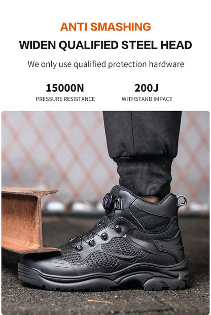 High-Top Work Boots Steel Toe
