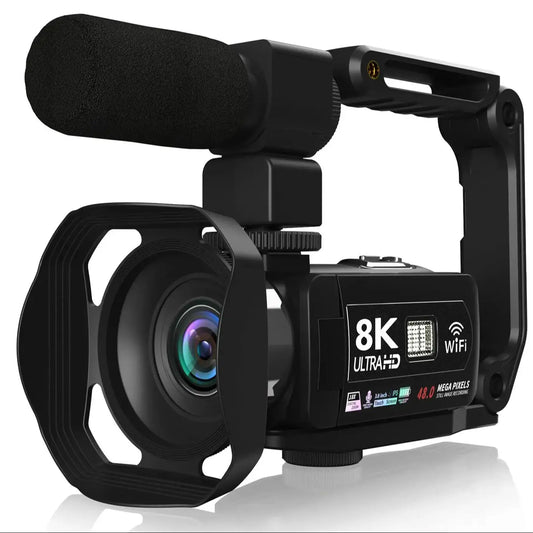 8K Digital 48MP  18X Digital Zoom  3'' LCD Touch Screen Portable  Camcorder