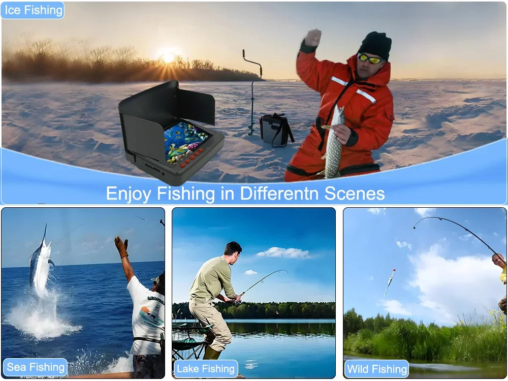 4K Camera Kit  5'' HD Display Underwater Fishing Camera
