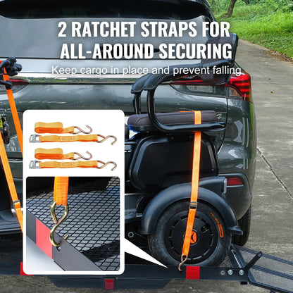 500LBS Mobility Scooter Carrier with Folding Ramp Fits 2" Hitch Receiver