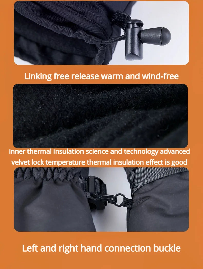 Rechargeable Heated Gloves With Touch screen