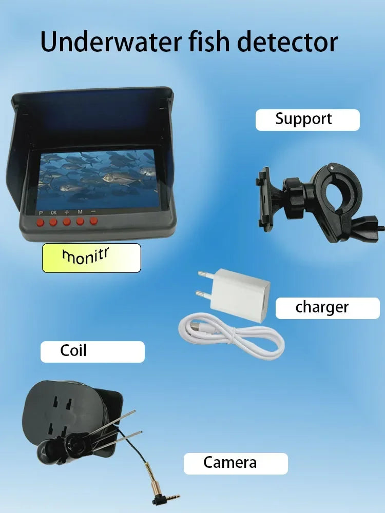4K Camera Kit  5'' HD Display Underwater Fishing Camera