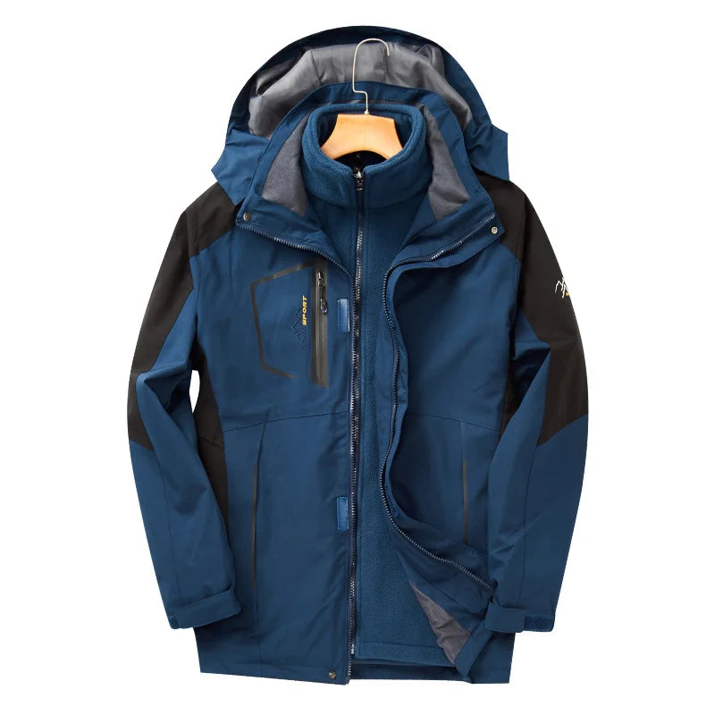 3in1 Men Mountaineering Jacket Windproof Waterproof