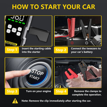 7000A Car Jump Starter with Air Compressor LED Flashlight