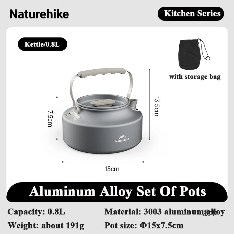 Naturehike Camping Pot Set 4-7 Persons Aluminum Alloy Cookware