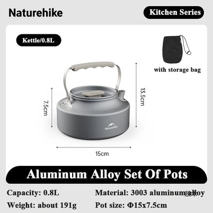 Naturehike Camping Pot Set 4-7 Persons Aluminum Alloy Cookware