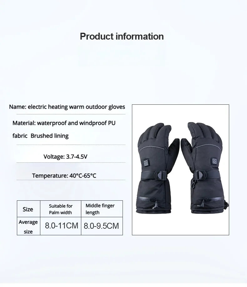 Rechargeable Heated Gloves With Touch screen