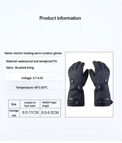 Rechargeable Heated Gloves With Touch screen