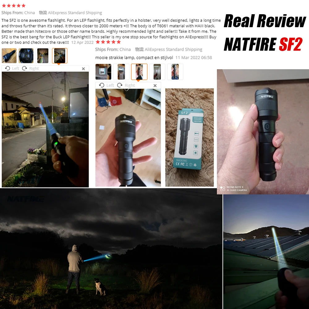 LEP White Laser Flashlight 1200-1500 Meters Rechargeable Battery
