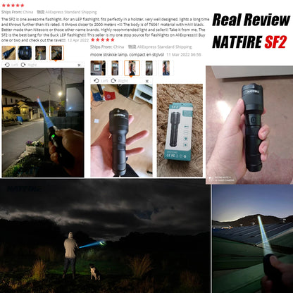 LEP White Laser Flashlight 1200-1500 Meters Rechargeable Battery