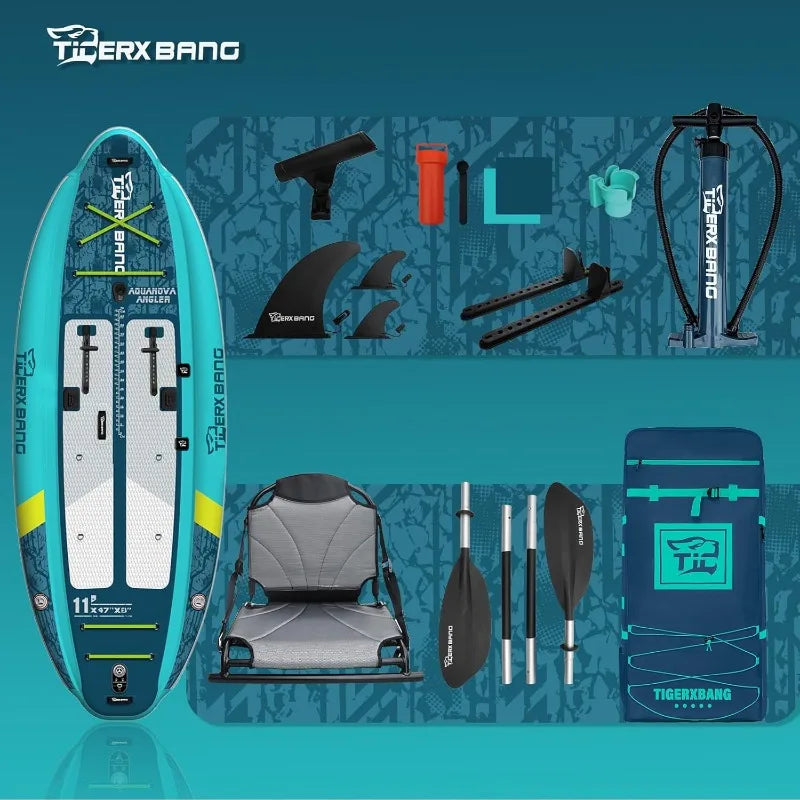 11'x47''x6'' Inflatable Fishing Kayak, High-Performance