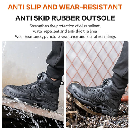 High-Top Work Boots Steel Toe