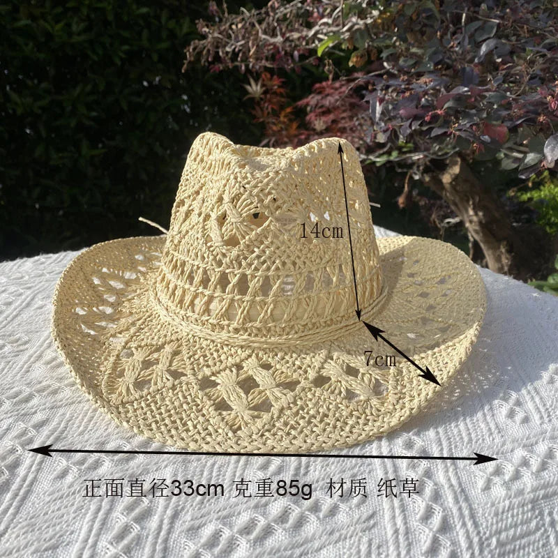 Vintage Straw Hat Wide Brim Sun Hat