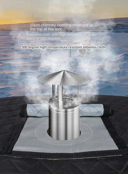 YOUSKY Outdoor Ice Fishing Tent 3-4 Person with Chimney Vent