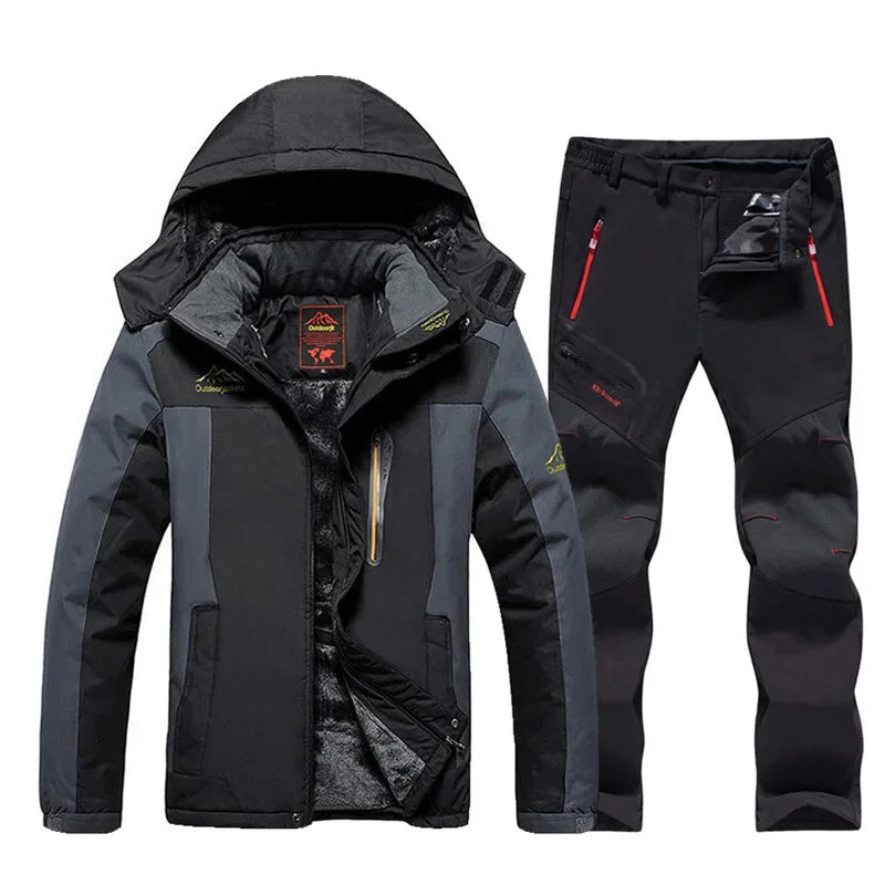 Men's Windproof Waterproof Skiing And Snowboarding Jacket and Pants Set