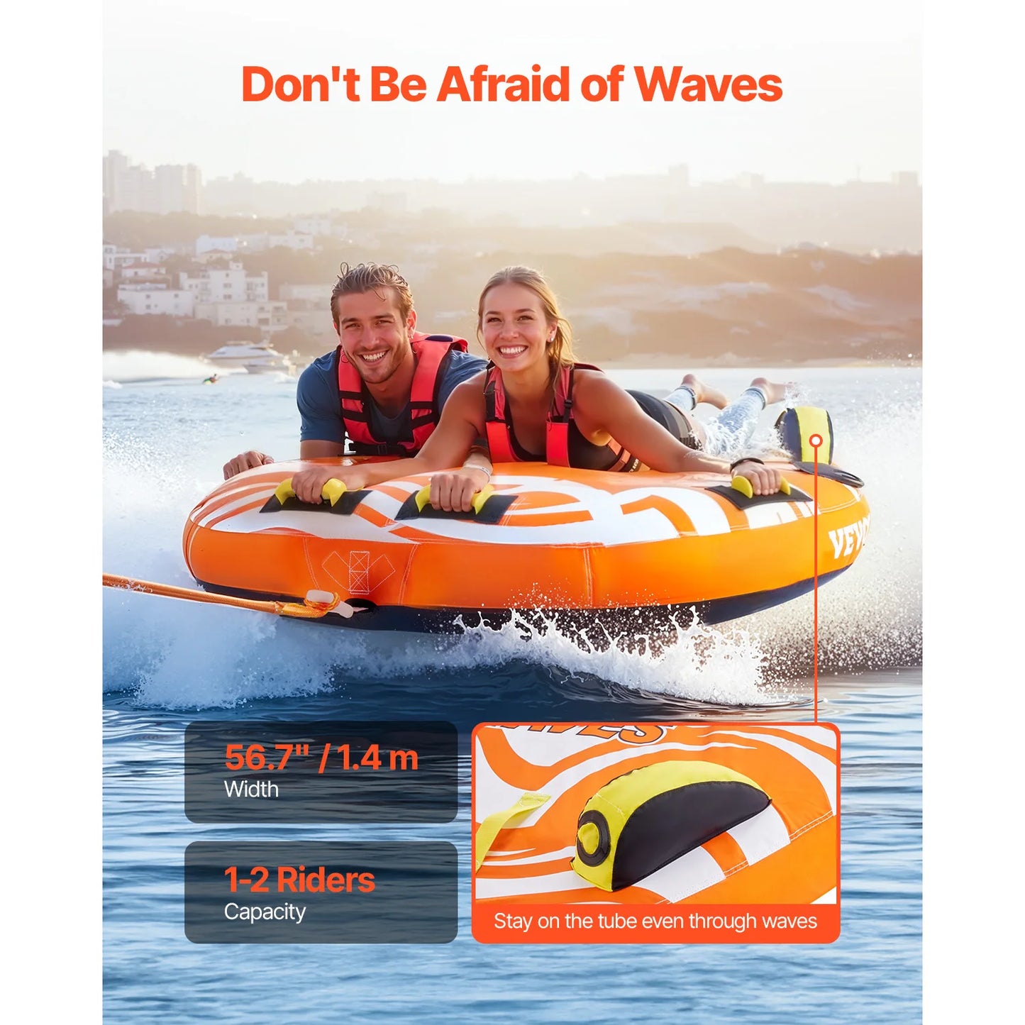 1-2Riders Towable Tube for Boating