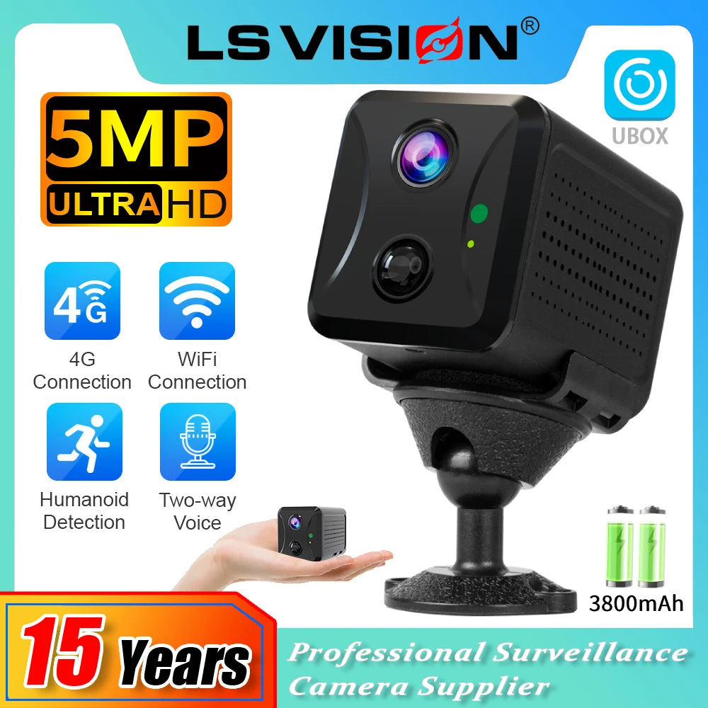 LS VISION 5MP 4G Sim Mini Camera